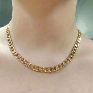 18k gold Cuban chain necklace